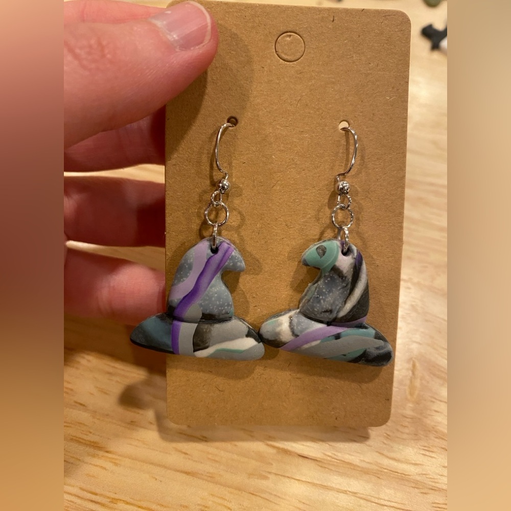 Supercute Polymer Clay Witch Hat Earrings